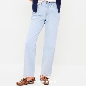 Old Navy Women's High-Waisted OG Loose Light Blue Straight Leg Jeans
